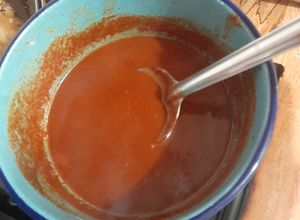 Una foto de Salsa para chilaquiles rojos