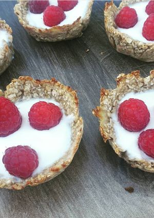 Une photo de Tartelettes framboise au flocon d'avoine