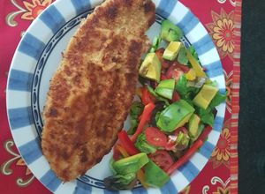 Una foto de Filete de pangasius a la milanesa