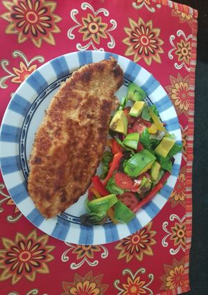 Una foto de Filete de pangasius a la milanesa