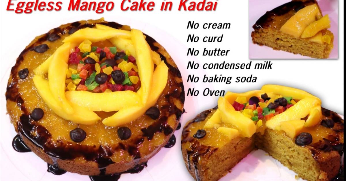 Eggless Mango Cake (Mango cake without butter) - Ruchiskitchen