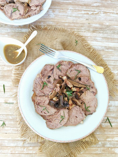 A picture of Veal Roast with Porcini Mushrooms and Pancetta.