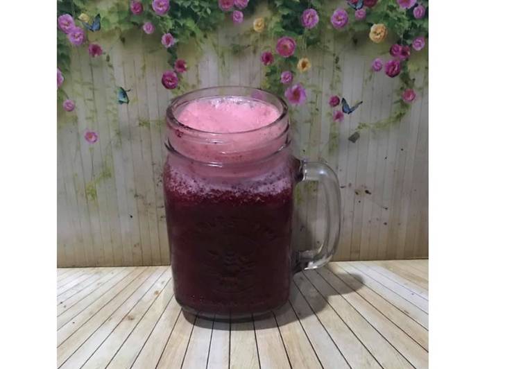 Bagaimana Menyiapkan Diet Juice Watermelon Mint Lemon Beetroot Cherry Raspberry, Enak