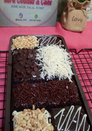 Foto resep Brownies kukus potong,1 resep jadi 2 loyang uk 20x10