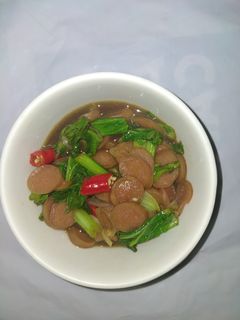 Foto resep Tumis sawi hijau sosis ayam