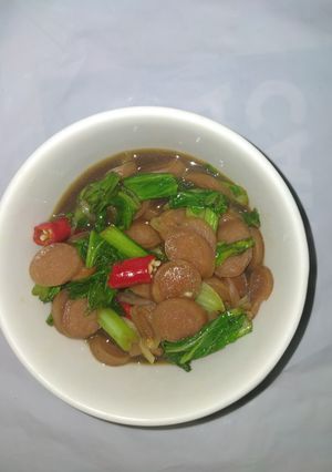 Foto resep Tumis sawi hijau sosis ayam