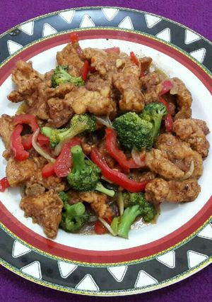 Foto resep Chicken Crispy And Broccoli With Blackpaper Sauce
