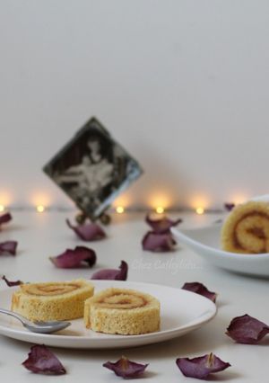Une photo de Biscuit roulé sans gluten ni graisses ajoutées fourré à la confiture d'agrumes