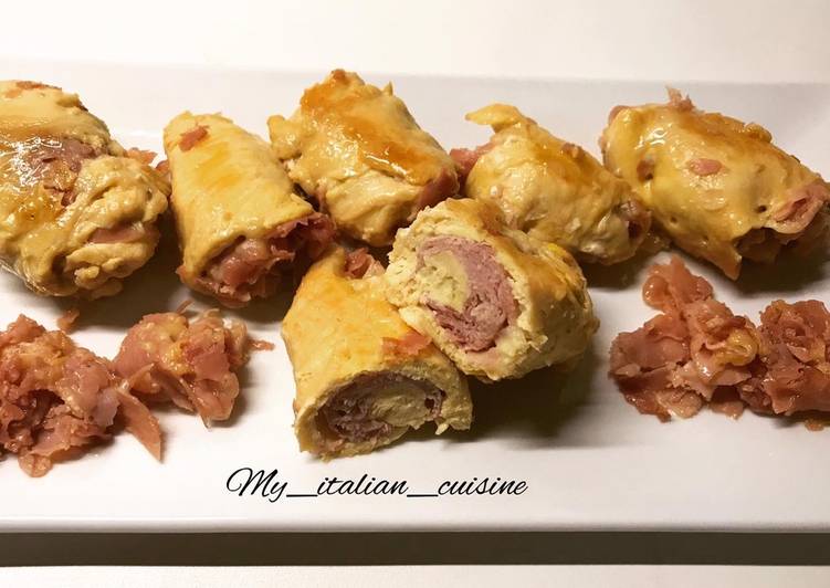 Involtini di pollo con prosciutto e formaggio