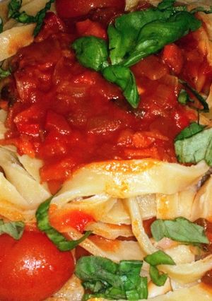 Una foto de Fettuccine caseros