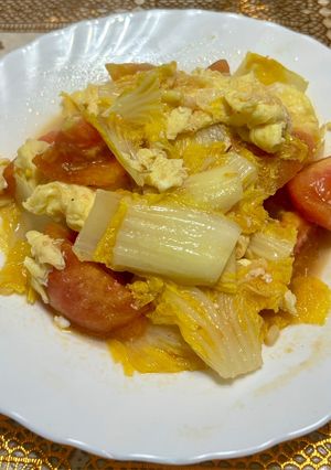 娃娃菜番茄炒蛋（蛋素） 的食譜成品照片