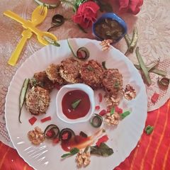 A picture of Walnut paneer malai Kebabs.