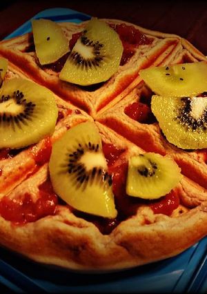 Una foto de Gofre proteico💪🏼🏋🏽♀️🍞🥝🍓