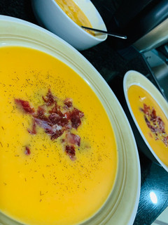 Una foto de Crema de calabaza templada