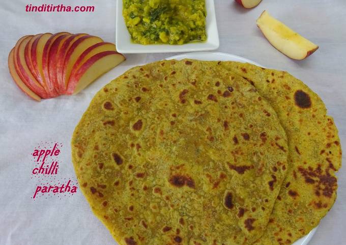 Recipe of Flavorful Apple-chilli paratha