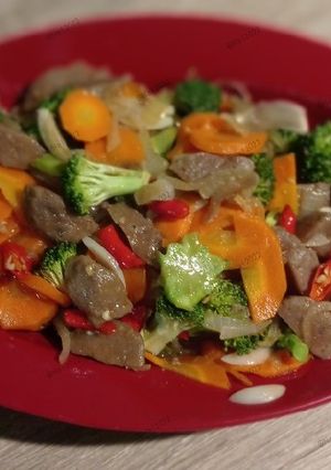 Foto resep 59. Tumis Brokoli Wortel Bakso Saus Tiram