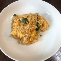 Squash and courgette risotto A picture of Squash and courgette risotto.