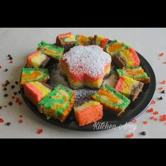 A picture of Rainbow Cake.