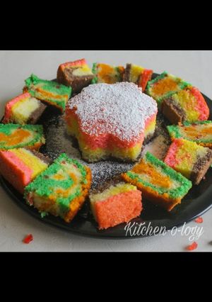A picture of Rainbow Cake.