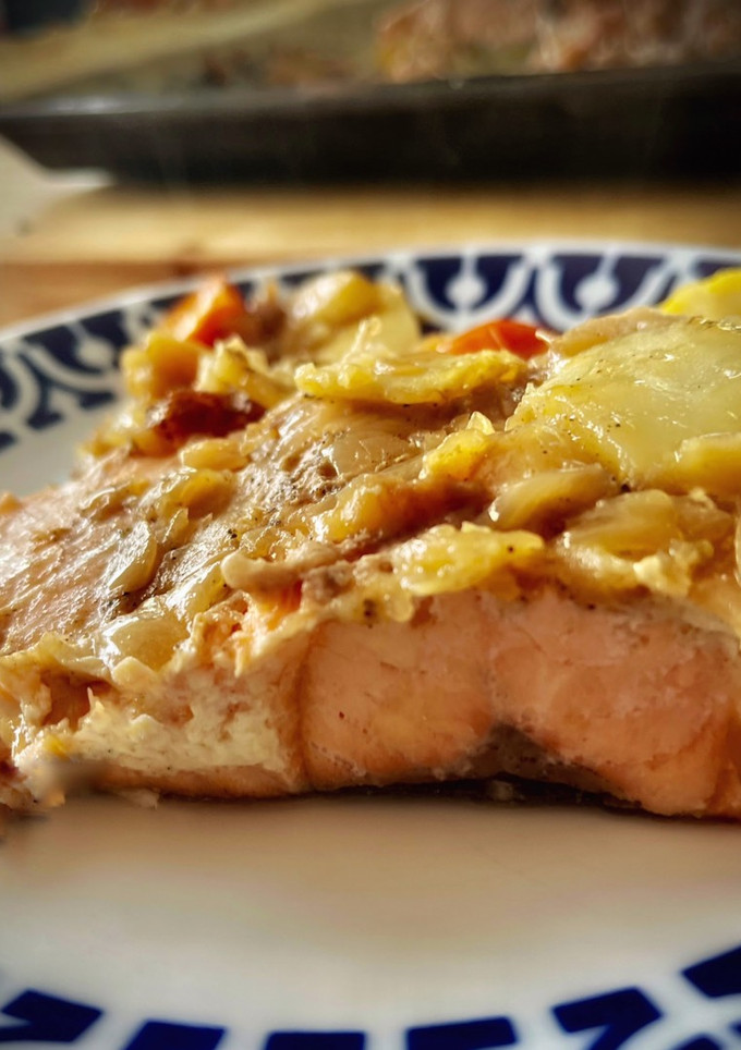 Una foto de Salmón al limón al horno