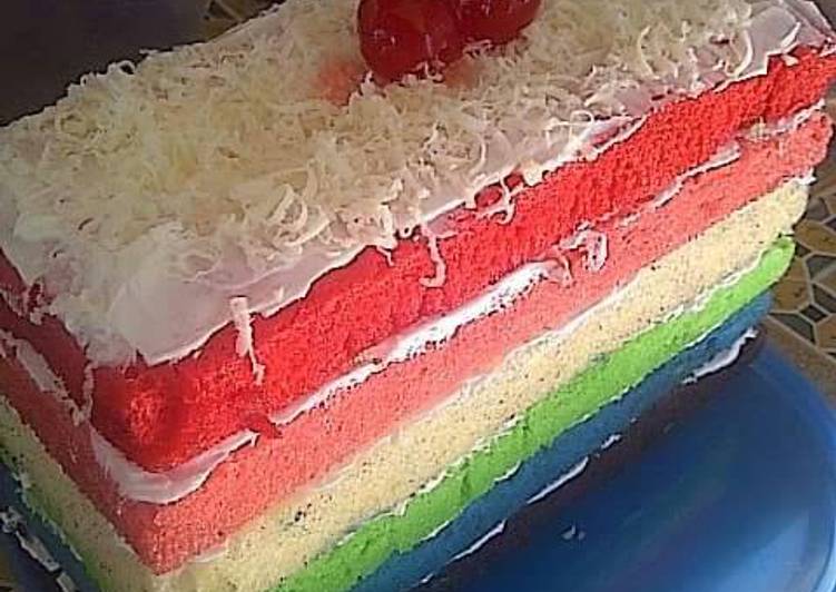 Rainbow Cake kukus ala saya