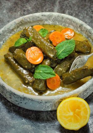 صورة لوصفة ورق عنب بالزيت