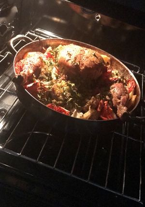 صورة لوصفة دجاج محشي بالبرغل مع خضار