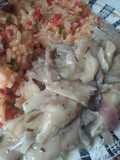 Hongos "ostra" al vino con arroz de pimentón rojo. (Parte 1: Los Hongos)