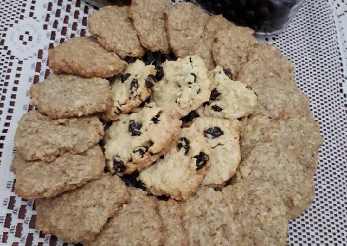 Oat crispy cookies (original, keju, chocochips, kismis, coffe) foto resep utama