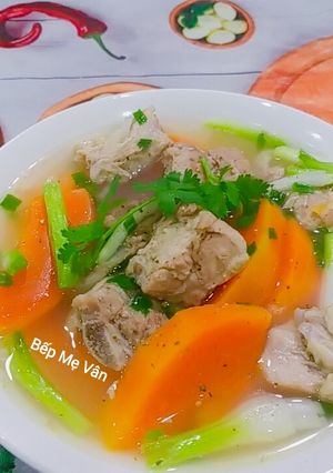 Hình của món Canh sườn non hầm đu đủ.