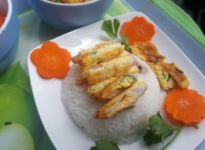 Hình của món Trứng chiên hành baro.