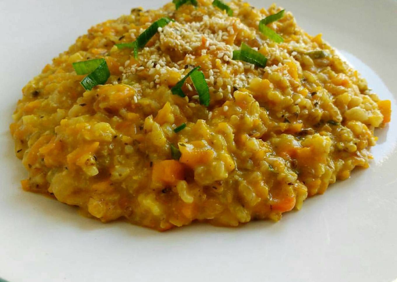 Risotto de arroz yamani y calabaza (vegano)