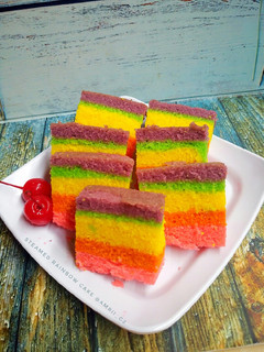 Foto resep Steamed Rainbow Cake