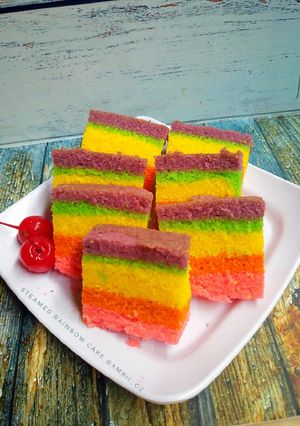 Foto resep Steamed Rainbow Cake
