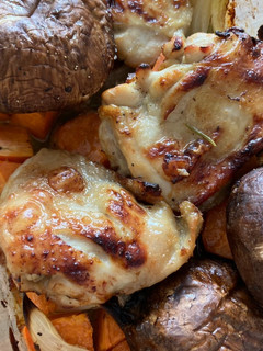 Foto resep Ayam panggang oven dengan jamur dan ubi