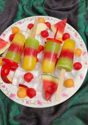 A picture of Fresh Fruit Ice Candy / Popsicles (Frozen layered Icecream).
