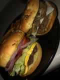 French onion burgers (mushroom & Swiss or fully loaded bacon burgers)