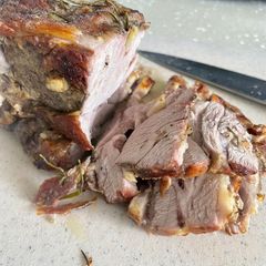 Rosemary & Garlic Studded Roast Lamb Shoulder 🧄 🌿 A picture of Rosemary & Garlic Studded Roast Lamb Shoulder 🧄 🌿.