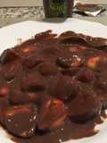 Fresas con crema de chocolate de soja