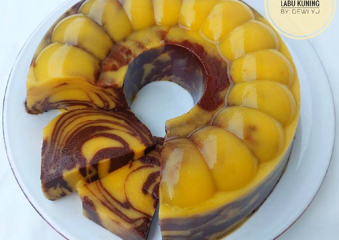 Cara membuat Puding Zebra Labu Kuning Cara membuat Puding Zebra Labu Kuning