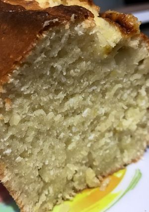 Una foto de Budín de banana y coco