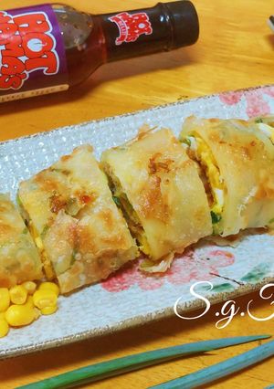 貝里斯辣醬玉米蛋餅 的食譜成品照片