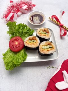 Foto resep Kimbab Nasi Uduk Oseng Tempe