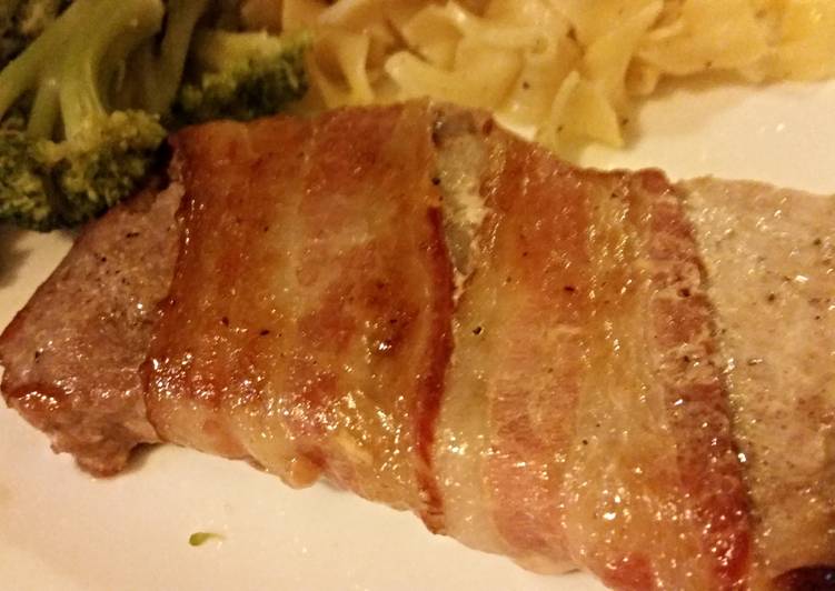 Steps to Make Award-winning Brown sugar bacon wrapped pork chops