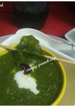 A picture of #Creamy spinach soup#post 56th.