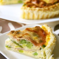 A picture of Spring Color Beans and Cured Ham Quiche.