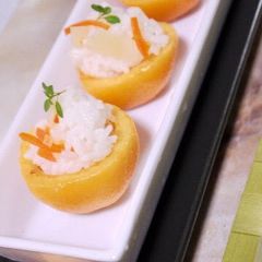 A picture of Loquat Stuffed Sushi for Tanabata Festival.