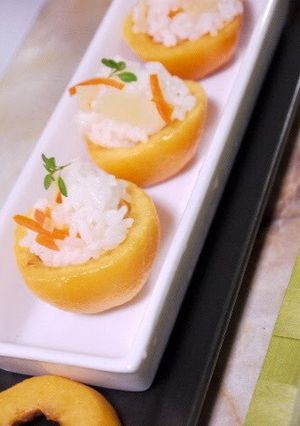 A picture of Loquat Stuffed Sushi for Tanabata Festival.