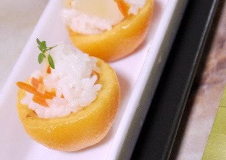 Easy Way to Cook Super Quick Loquat Stuffed Sushi for Tanabata Festival