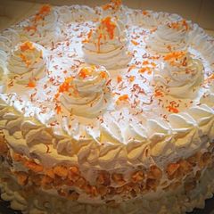 A picture of Ray's Pineapple Cream Carrot Cake.